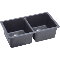 33 Inch Undermount Double Bowl Sink  - Dusk Gray view