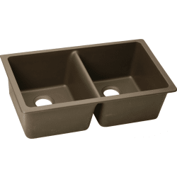 33 Inch Undermount Double Bowl Sink  - Mocha view