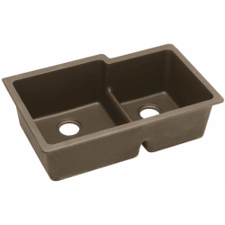 33 Inch Undermount Double Bowl Sink  - Mocha view