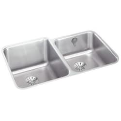 31 3/4 Inch Undermount Double Bowl Stainless Steel Sink - Featured View view