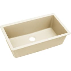 33 Inch Single Bowl Undermount Kitchen Sink - Parchment Angled View view