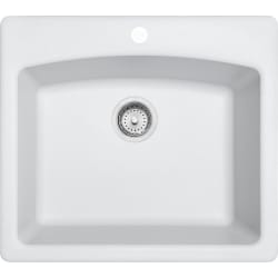 25 Inch Ellipse Granite Drop-In/Undermount Single Bowl Kitchen Sink  - Ellipse ESPW25229-1 Granite Polar White view