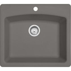 25 Inch Ellipse Granite Drop-In/Undermount Single Bowl Kitchen Sink  - Ellipse ESSG25229-1 Granite Stone Grey view