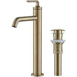 Single Handle Lever Vessel Bathroom Faucet  - Single Handle Vessel Bathroom Faucet with Pop-Up Drain in Brushed Gold view