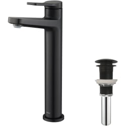 Single Handle Vessel Bathroom Faucet - Single Handle Vessel Bathroom Faucet and Pop Up Drain in Matte Black view