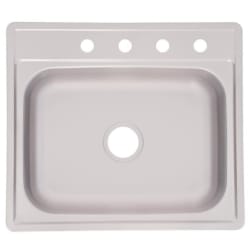 22 Inch Drop In Single Bowl Stainless Steel Kitchen Sink - Front View view