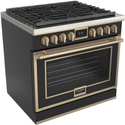 36 Inch Freestanding Dual Fuel Range  - 36 Inch Freestanding Dual Fuel Range with 6 Sealed Brass Burners view