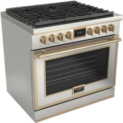36 Inch Freestanding Dual Fuel Range  - 36 Inch Freestanding Dual Fuel Range with 6 Sealed Brass Burners view