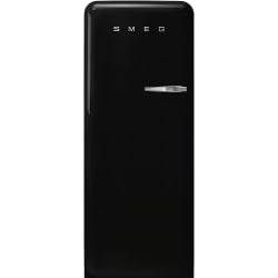24 Inch Top Freezer Refrigerator  - '50s Style Fridge with Ice Compartment, Black, Left-Hand Hinge, 24" Width view
