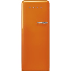 24 Inch Top Freezer Refrigerator  - '50s Style Fridge with Ice Compartment, Orange, Left-Hand Hinge, 24'' Width view