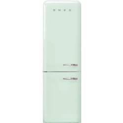 24 Inch Freestanding Bottom Mount Refrigerator - 24 Inch '50s Style 'No Frost' Fridge-Freezer, Pastel Green, Left Hand Hinge view
