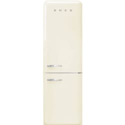 24 Inch Freestanding Bottom Mount Refrigerator - 24 Inch '50s Style 'No Frost' Fridge-Freezer, Cream, Right Hand Hinge view