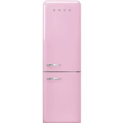 24 Inch Freestanding Bottom Mount Refrigerator  - 24 Inch '50s Style 'No Frost' Fridge-Freezer, Pink, Right Hand Hinge view