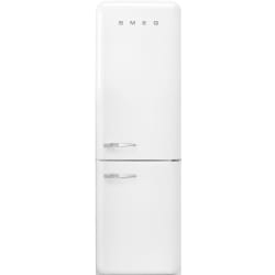 24 Inch Freestanding Bottom Mount Refrigerator - 24 Inch '50s Style 'No Frost' Fridge-Freezer, White, Right Hand Hinge view