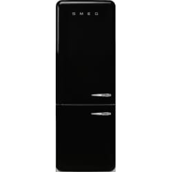 28 Inch Freestanding Bottom Mount Refrigerator - 50's Style 'No Frost' Fridge-Freezer Black, Left Hand Hinge Energy Efficiency Class A++ view
