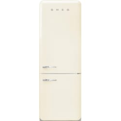 28 Inch Freestanding Bottom Mount Refrigerator  - 50's Style 'No Frost' Fridge-freezer, Cream Right Hand Hinge Energy Efficiency Class A++ view