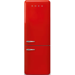 28 Inch Freestanding Bottom Mount Refrigerator  - 50's Style 'No Frost' Fridge-freezer, Red Right Hand Hinge Energy Efficiency Class A++ view