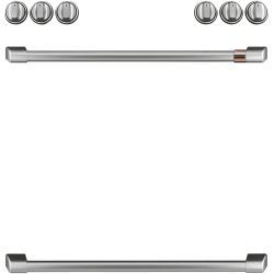 Front Control Gas Knobs and Handles: Stainless Steel - Product Photos_Un-installed/free-standing_Closed View Knobs and Handles view