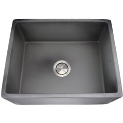 23 Inch Undermount Single Bowl Fireclay Sink  - 23 Inch Undermount Single Bowl Stainless Steel Sink with 16-Gauge view