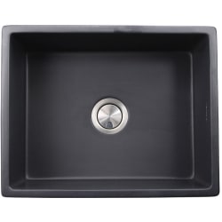 23 Inch Farmhouse Apron Single Bowl Fireclay Sink  - 23 Inch Farmhouse Apron Single Bowl Stainless Steel Sink with Dampening Pad view