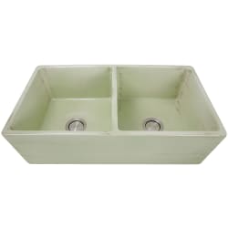 33 Inch Double Bowl Farmhouse Kitchen Sink - 33 Inch Double Bowl Farmhouse Kitchen Sink with Fireclay Construction view