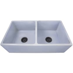 33 Inch Double Bowl Farmhouse Kitchen Sink - 33 Inch Double Bowl Farmhouse Kitchen Sink with Fireclay Construction view