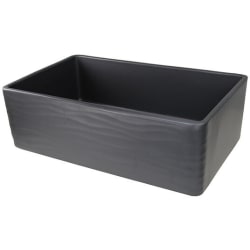 33 Inch Matte Black Farmhouse Fireclay Sink - 33 Inch Single Bowl Farmhouse Fireclay Sink with Solid Fireclay Construction view