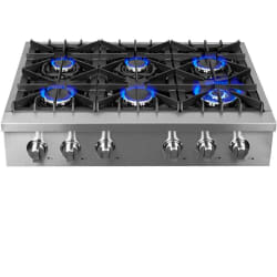36 Inch Gas Rangetop  - 36 Inch Gas Rangetop with 6 Sealed Burners view