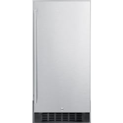 15 Inch Undercounter All Refrigerator, Adjustable Glass Shelves, Door Storage, LED Lighting, Digital Thermostat, Factory Installed Lock and 3.0 cu. ft. Capacity: Stainless Steel - Stainless Steel view