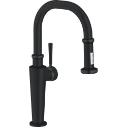 Single Hole Pull-Down Kitchen Faucet - Matte Black Main View view