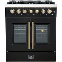 30 Inch Freestanding Dual Fuel French Door Range  - 30-inch Galiano Dual Fuel French Door Range in Front View view