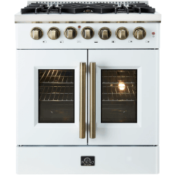 30 Inch Freestanding Dual Fuel French Door Range  - 30-inch Galiano Dual Fuel French Door Range in Front View view