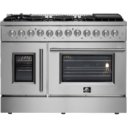 Freestanding French Door Dual Fuel Range  - 48 Inch Freestanding French Door Dual Fuel Range in Front View view
