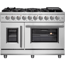 Freestanding French Door Gas Range  - 48 Inch Freestanding French Door Gas Range in Front View view