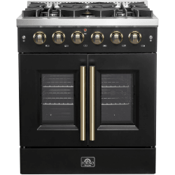 30 Inch Freestanding French Door Gas Range  - Galiano 30″ Freestanding French Door Gas Range in Front View view