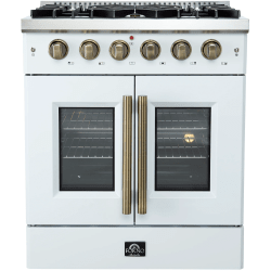 30 Inch Freestanding French Door Gas Range  - Galiano 30″ Freestanding French Door Gas Range in Front View view
