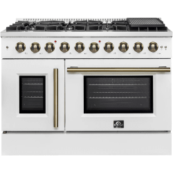 48 Inch Freestanding French Door Gas Range  - Galiano 48″ Freestanding French Door Gas Range in Front View view