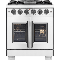 30 Inch Freestanding French Door Gas Range  - 30 Inch Freestanding French Door Gas Range in Front View view