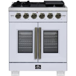 30 Inch Freestanding French Door Gas Range  - Forno Capriasca 30-Inch Freestanding French Door Gas Range view