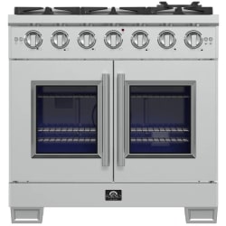 36 Inch Freestanding French Door Gas Range  - Capriasca 36-Inch Freestanding French Door Gas Range view