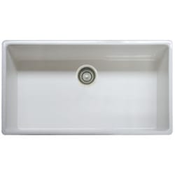 36 Inch Single Bowl Apron Front Fireclay Sink - Featured View (White) view