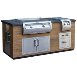 French Barrel Oak Reclaimed Wood Island  - French Barrel Oak Reclaimed Wood Island With Double Drawer Cut-out view