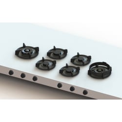 48 Inch Modular Gas Cooktop  - 6 Burner Foessa Black view