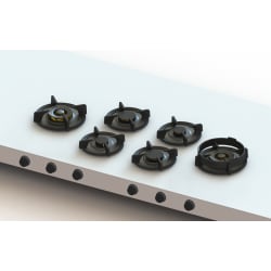 48 Inch Modular Gas Cooktop  - 6 Burner Foessa Brass view
