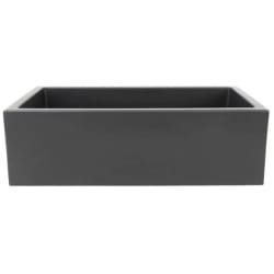 33 Inch Apron Front Single Bowl Reversible Fireclay Kitchen Sink  - 33-Inch Venice Farmhouse Apron Front Single Bowl Reversible Fireclay Kitchen Sink with Bottom Grid in Charcoal view