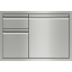 30 Inch Stainless Steel Combination Double Drawers and Door Storage  - WOLF 30 Inch Combination Double Drawers and Door view