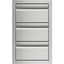 13 Inch Stainless Steel Triple Drawer Storage  - WOLF 13 INCH TRIPLE DRAWER STORAGE view