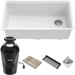 33 Inch Undermount Workstation Single Bowl Granite Kitchen Sink - 33 Inch Undermount Workstation Single Bowl Granite Kitchen Sink with Chef's Kit view
