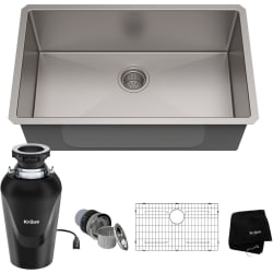 30 Inch Undermount Single Bowl Kitchen Sink - 30 Inch Undermount Single Bowl Kitchen Sink with WasteGuard™ Garbage Disposal view