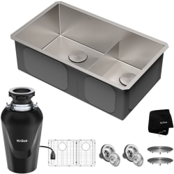 32 Inch Undermount 60/40 Double Bowl Kitchen Sink - 32 Inch Undermount Double Bowl Stainless Steel Kitchen Sink view